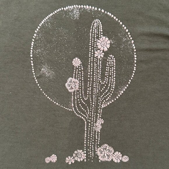 Old Navy green tank with gold cactus design XS - Picture 3 of 5